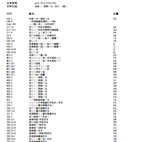05年奔驰SL350门锁系统线路图
