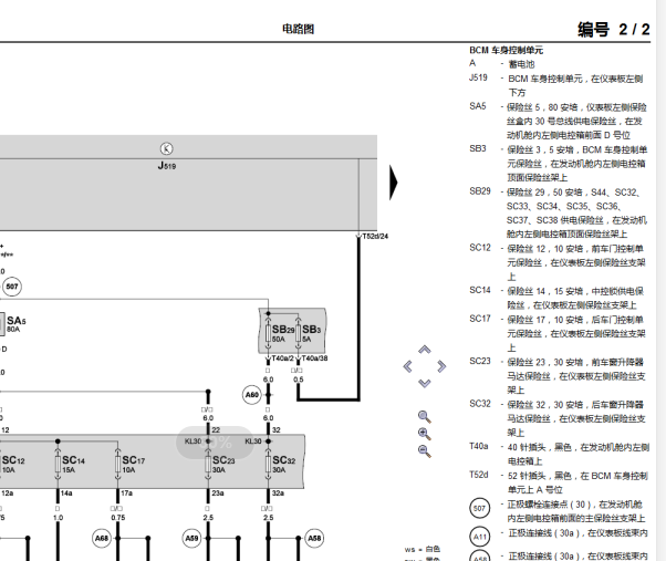 2013年斯柯达昊锐车身电路图