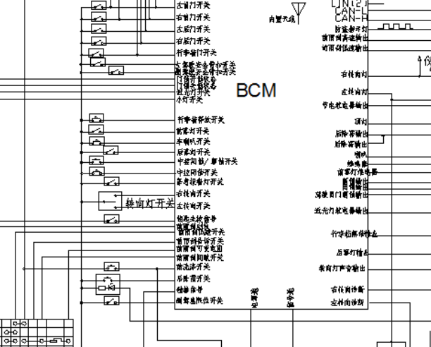 2008年长安汽车志翔车身控制电路图