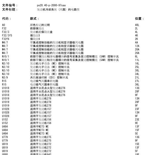 奔驰sl350冷却风扇电路图