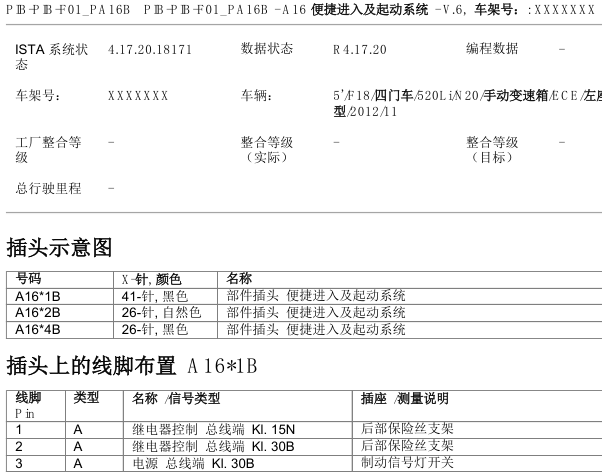 2012年宝马520Li针脚