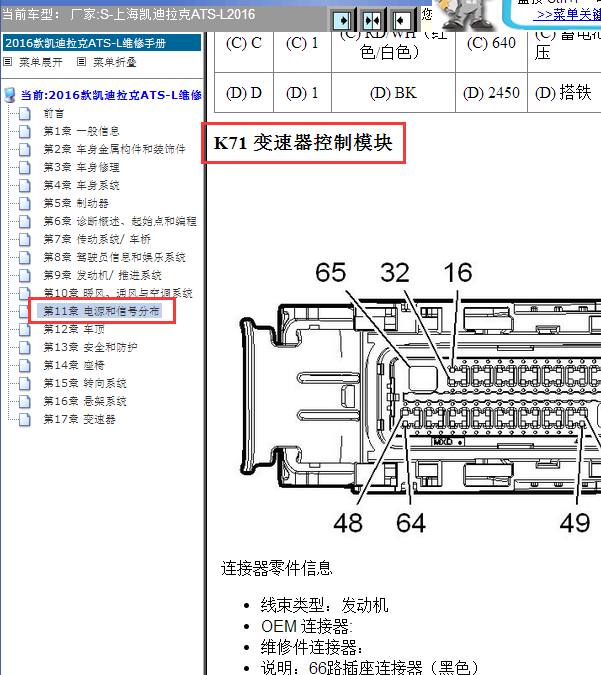 16年凯迪拉克ATS变速箱针脚