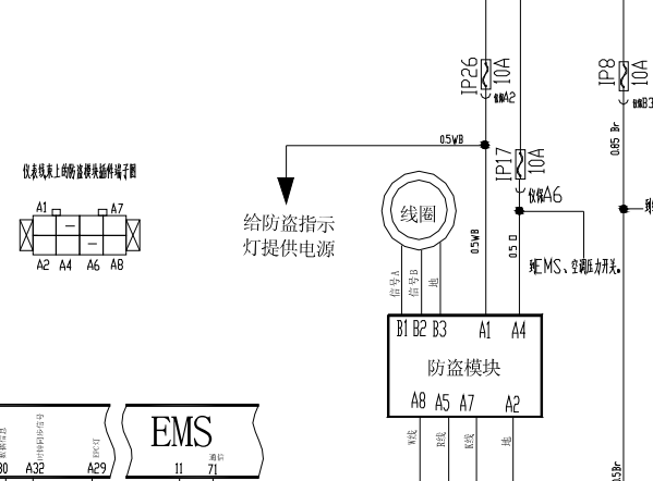 2010年奇瑞瑞虎T11防盗电路图