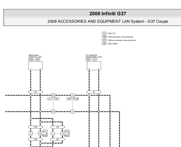 2008年英菲尼迪G37通讯电路图