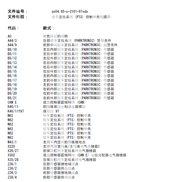 18年奔驰威庭驻车定位线路图