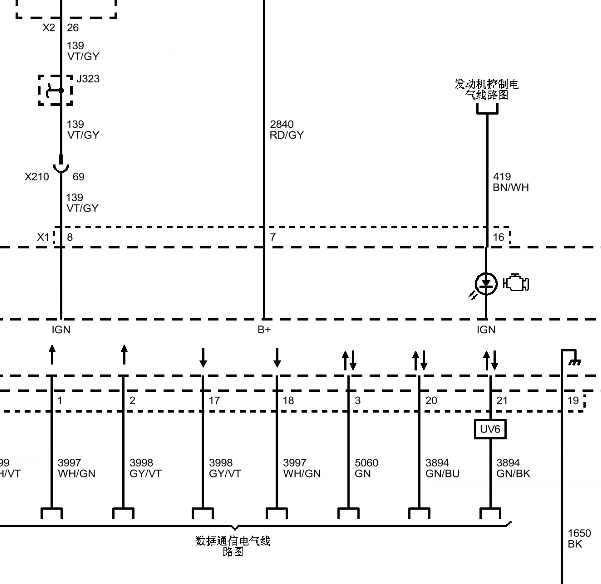 别克君越仪表线路图