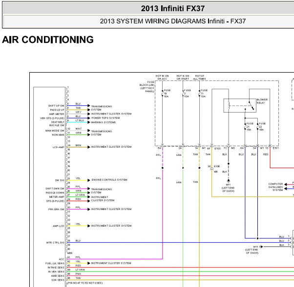 2013年FX37空调电路图