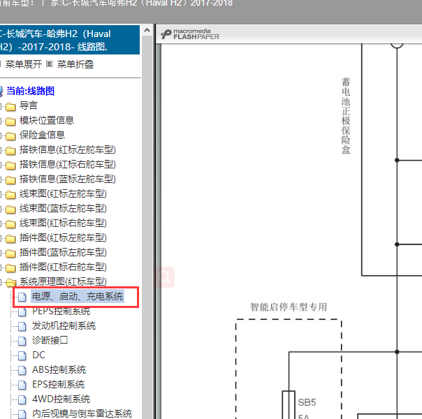 2017-2018年哈弗H2电源，启动系统电路图