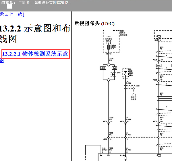 12年凯迪拉克SRX驻车辅助电路图