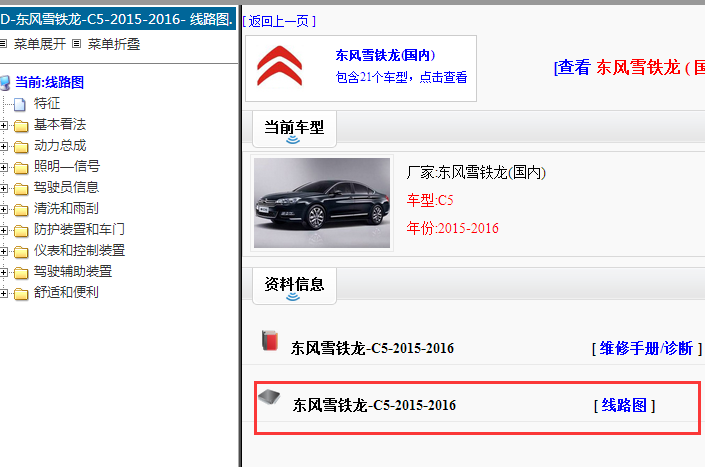 2015-2016年雪铁龙C5电路图