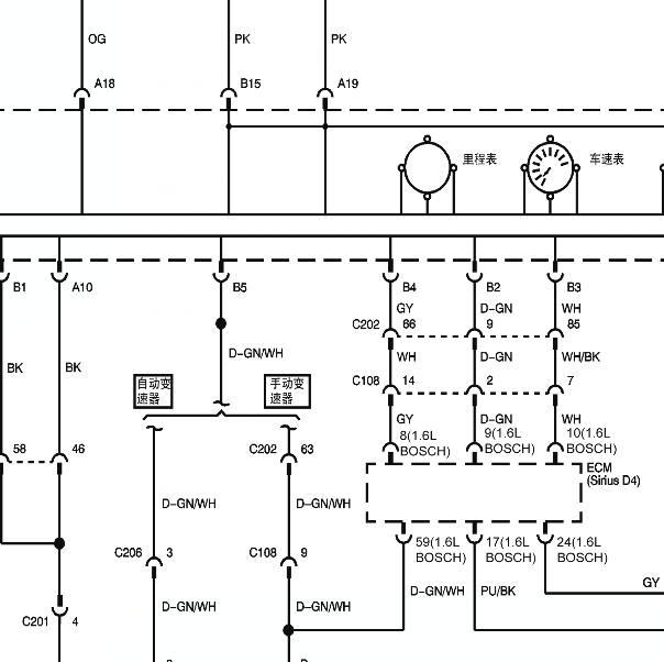 09年别克凯越仪表线路图