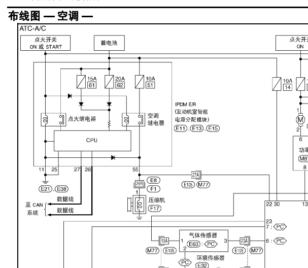 2009年日产轩逸空调电路图