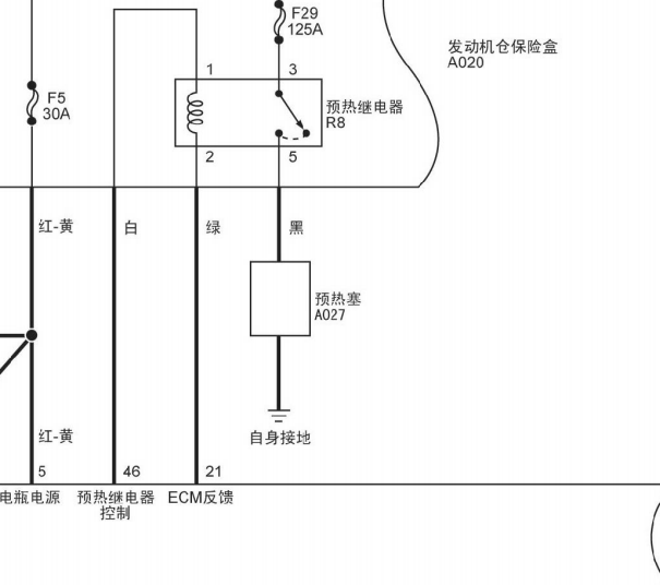 北汽福田拓路者预热电路图