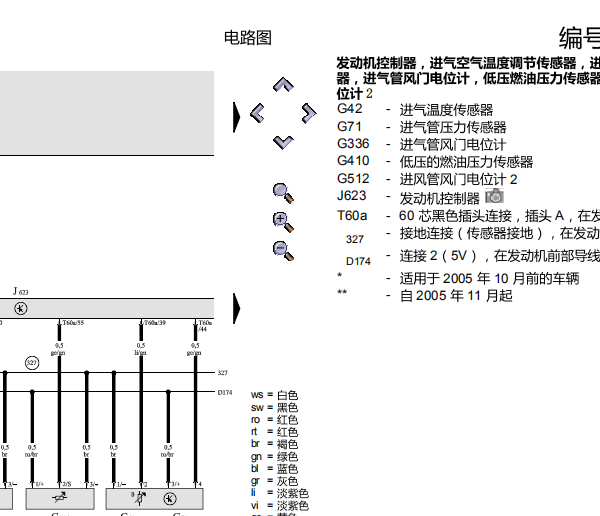 2007年奥迪A8L 发动机电路图