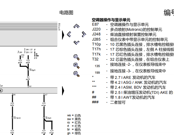 2003年奥迪A6空调电路图
