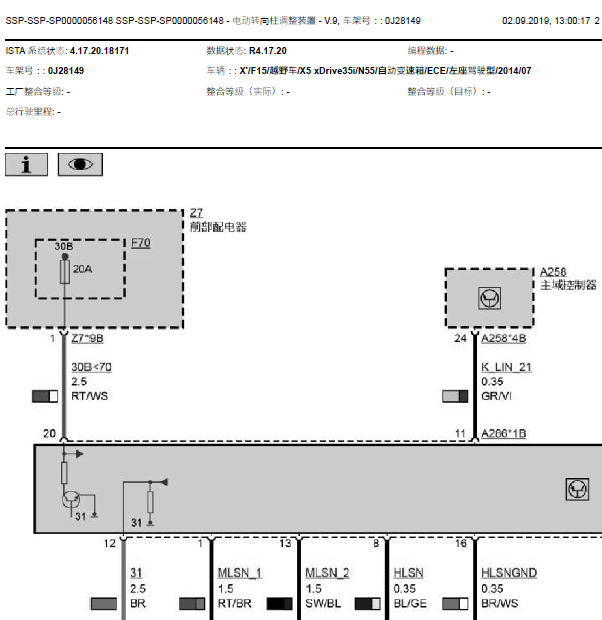 14年宝马X5转向系统线路图