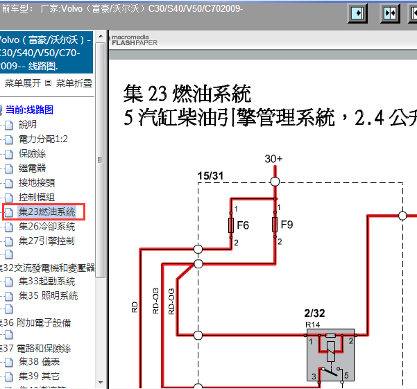 2009年S40发动机电路图
