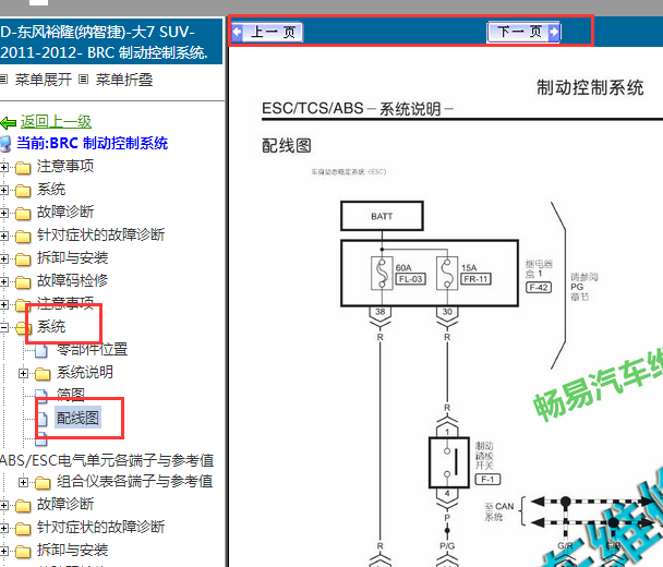 2011-2012年纳智捷大7 ABS电路图