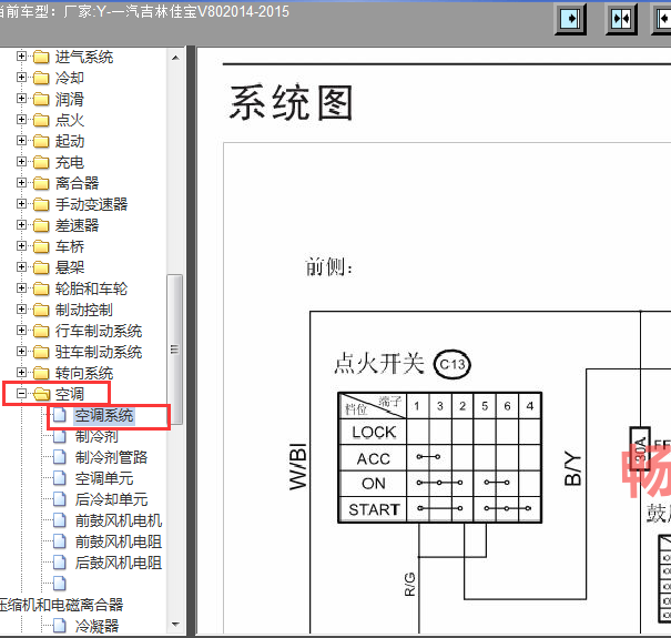 2014年一汽佳宝空调电路图