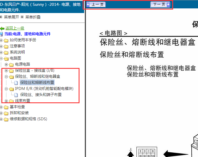 14年阳光全车保险丝及继电器安装位置