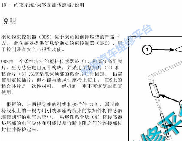 2014年克莱斯勒300C乘员探测传感器位置
