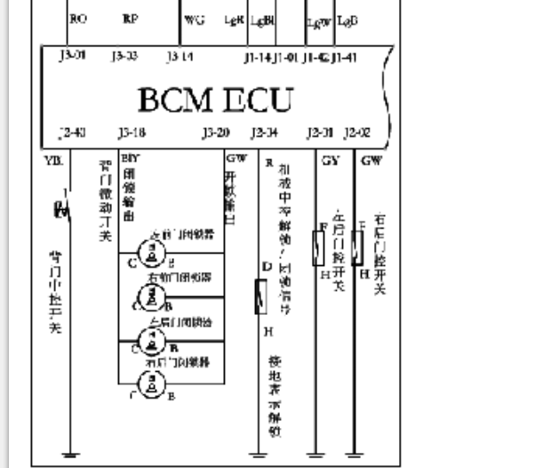 东风风光580尾门控制线路