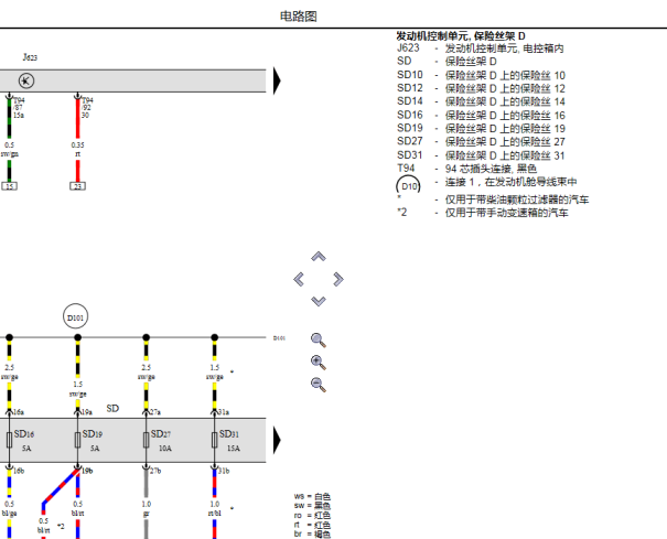 2015年大众凯路威发动机电路图