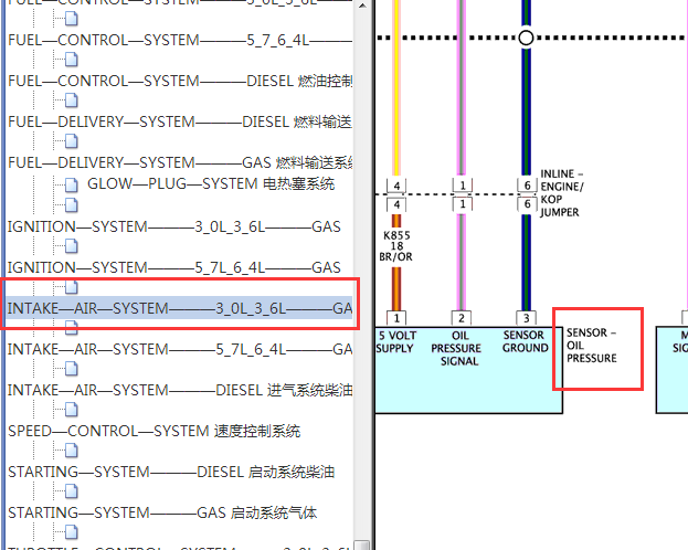 2014年吉普大切诺基机油压力传感器电路图