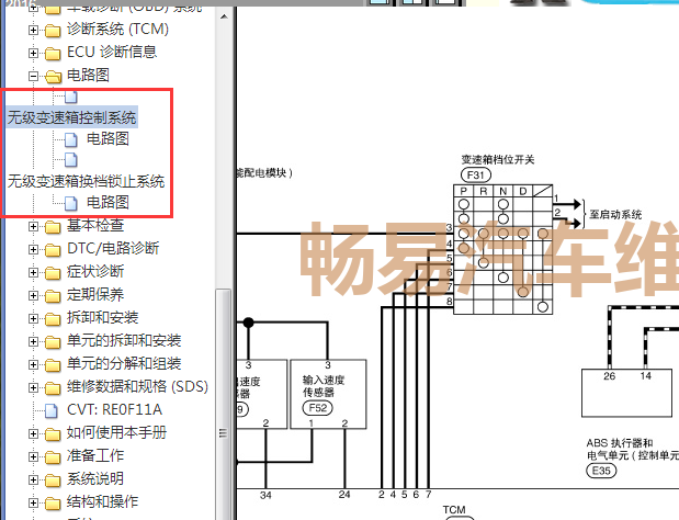2016年日产逍客变速箱电路图