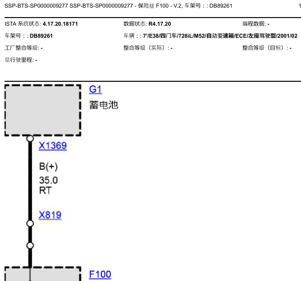 2001年宝马728LI保险丝线路图