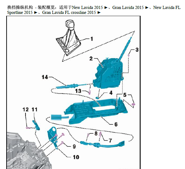 2015年大众朗逸变速箱位置资料