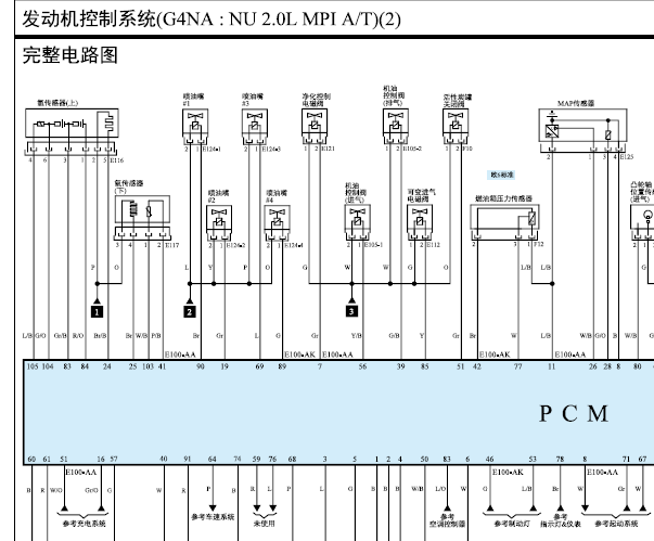 2018年北京现代IX35发动机电路图