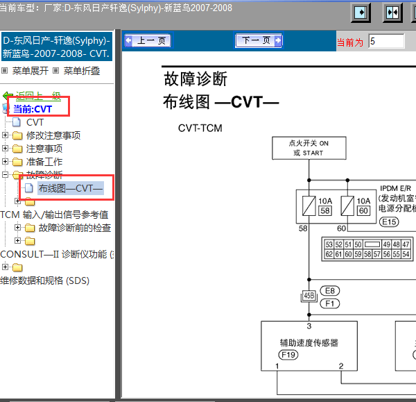 2006-2008年轩逸变速箱电路图