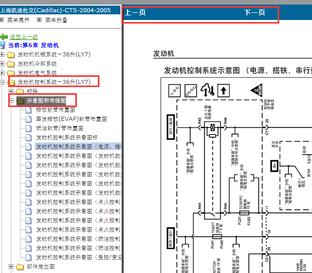 2004-2005年凯迪拉克CTS 发动机电路图