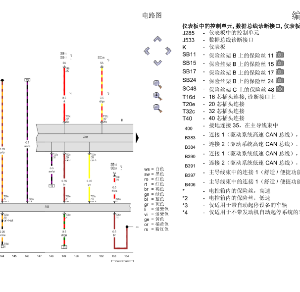 10年大众帕萨特仪表线路图