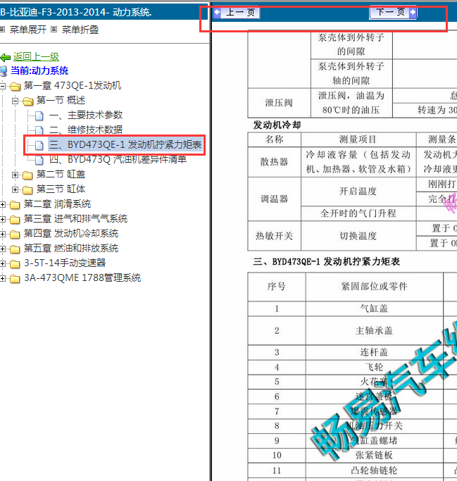 13年比亚迪F3发动机大修扭力表