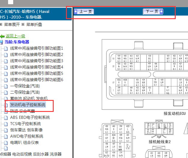 2010年长城哈弗H5发动机针脚