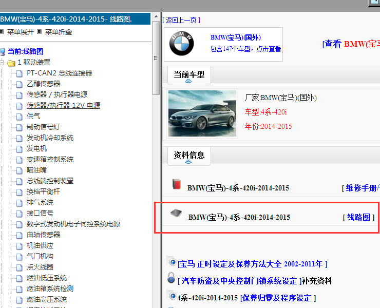 2014-2015年宝马420i 电路图
