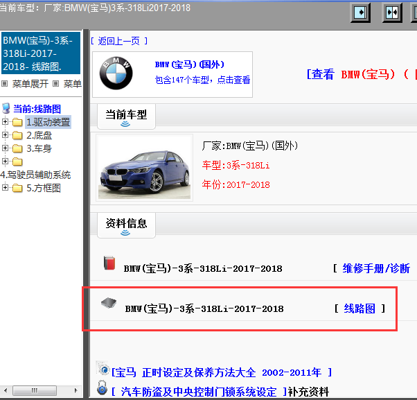 2017-2018年宝马318Li全车电路图