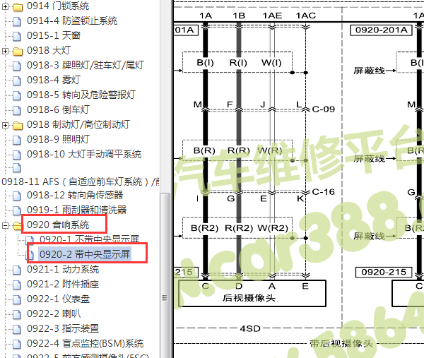 2017年长安马自达昂克赛拉倒车影像电路图