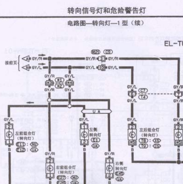 锐骐皮卡转向灯电路图