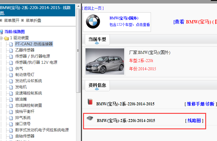 2014-2015年宝马220i电路图