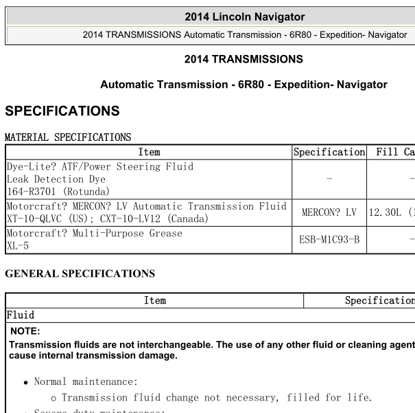 2014年领航员变速箱资料