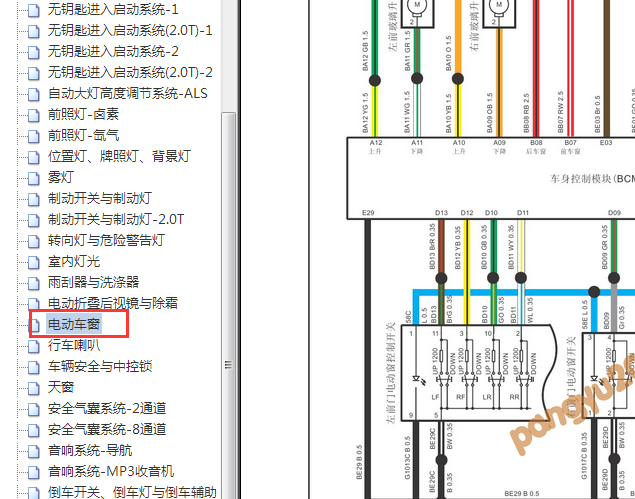 2015年众泰T600车窗电路图