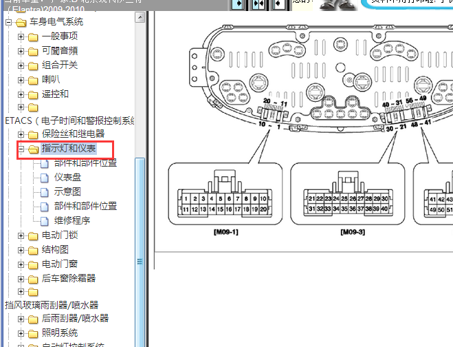 2009-2010年现代伊兰特仪表针脚资料