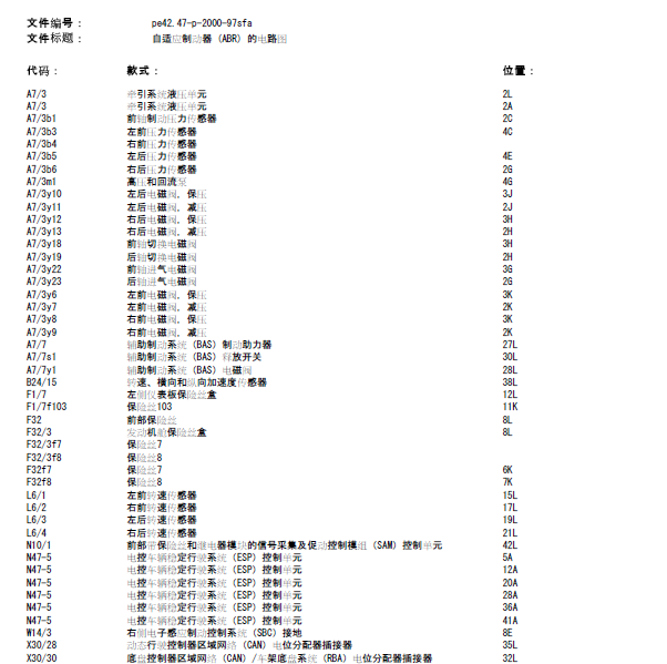 10年奔驰S300L制动系统线路图