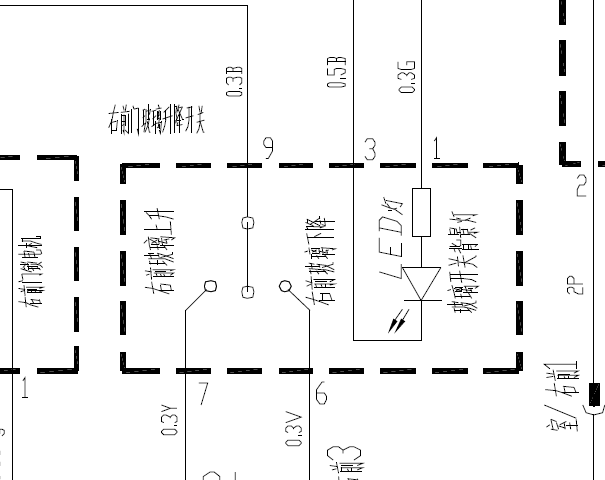 2010年奇瑞旗云3 车窗电路图