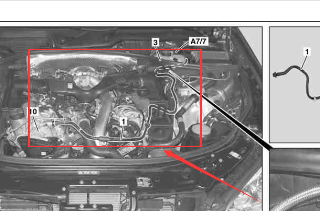 2010年奔驰S300L真空管路