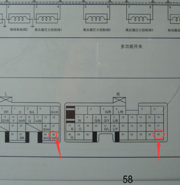 2009年奔腾B50变速箱针脚图