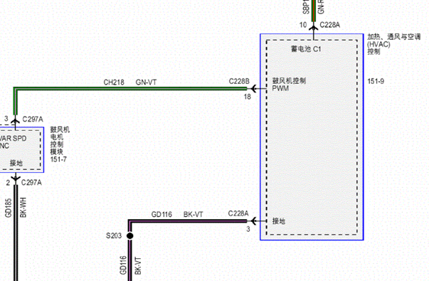 17年福特翼博空调电路图